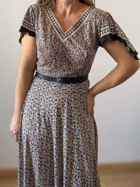 Imagen de Vestido francés con margaritas multicolor (6)