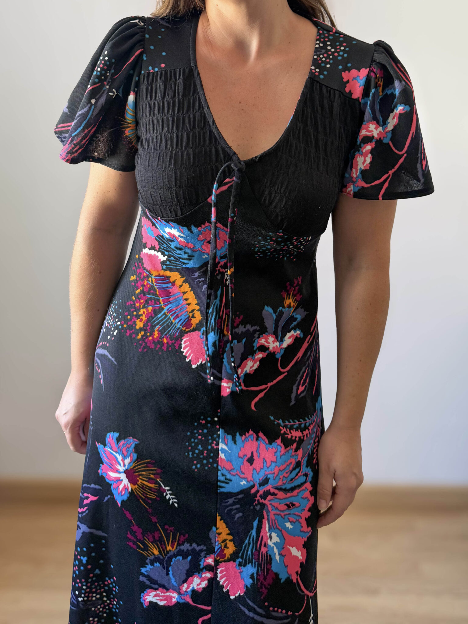 Imagen de Vestido nido de abeja años70 (3)