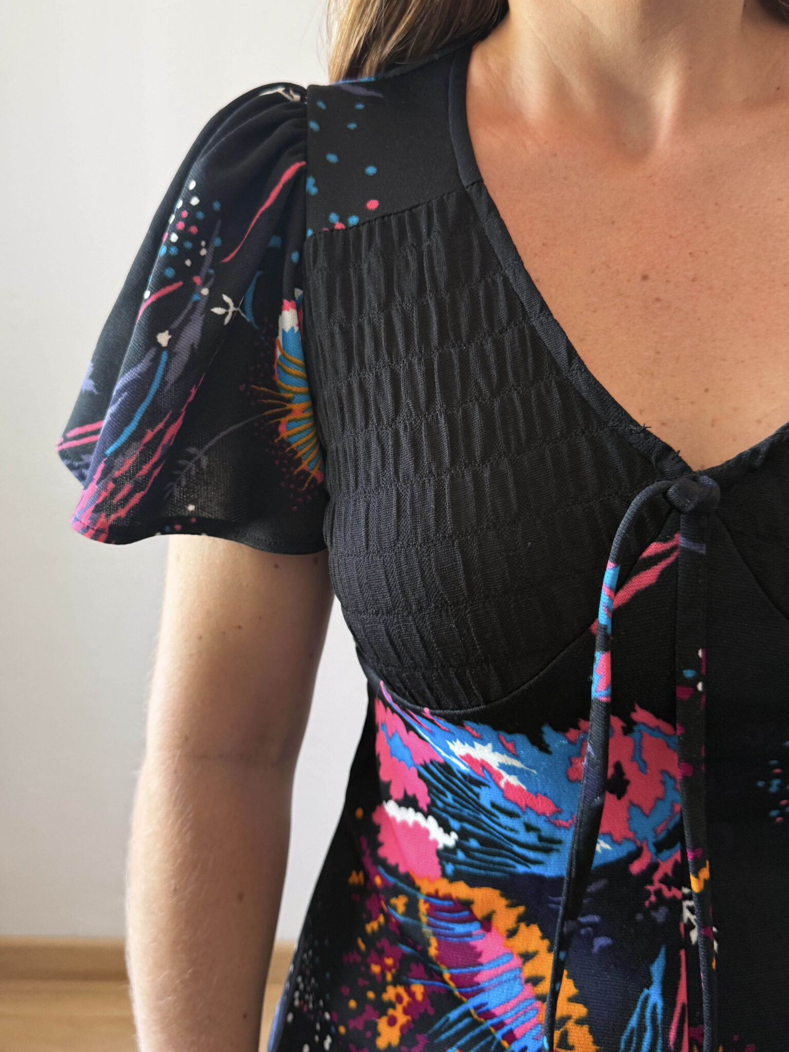 Imagen de Vestido nido de abeja años70 (4)