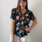 Imagen de Blusa floral con cinturon (2)