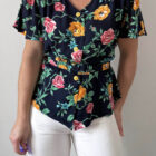 Imagen de Blusa floral con cinturon (5)