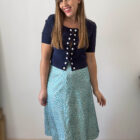 Imagen de Falda midi con flores celestes (3)
