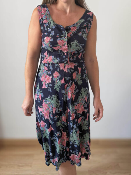 Imagen de Vestido floral con tejido plisado (2)