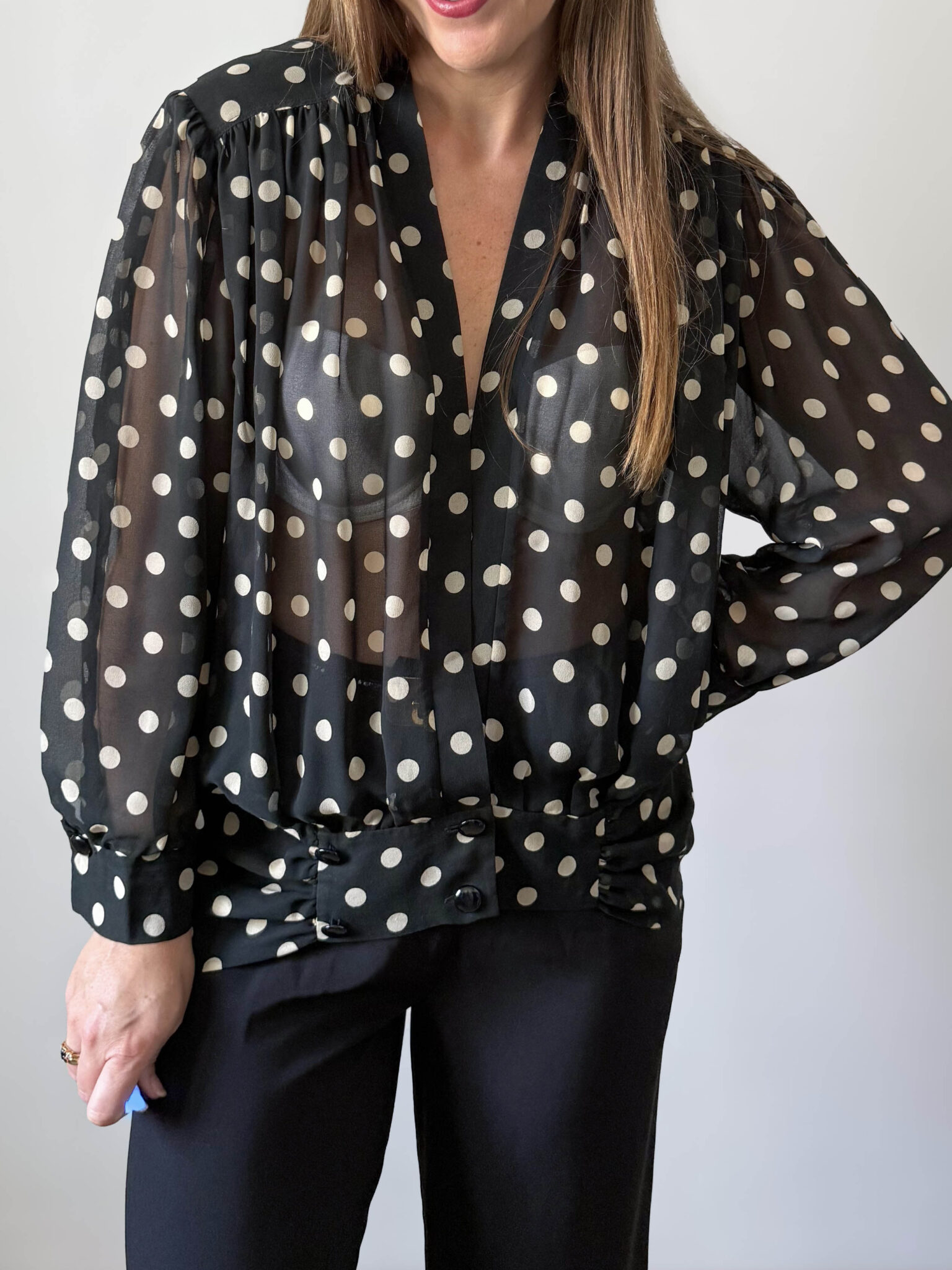 Imagen de Blusa con estampado lunares años70 (11)