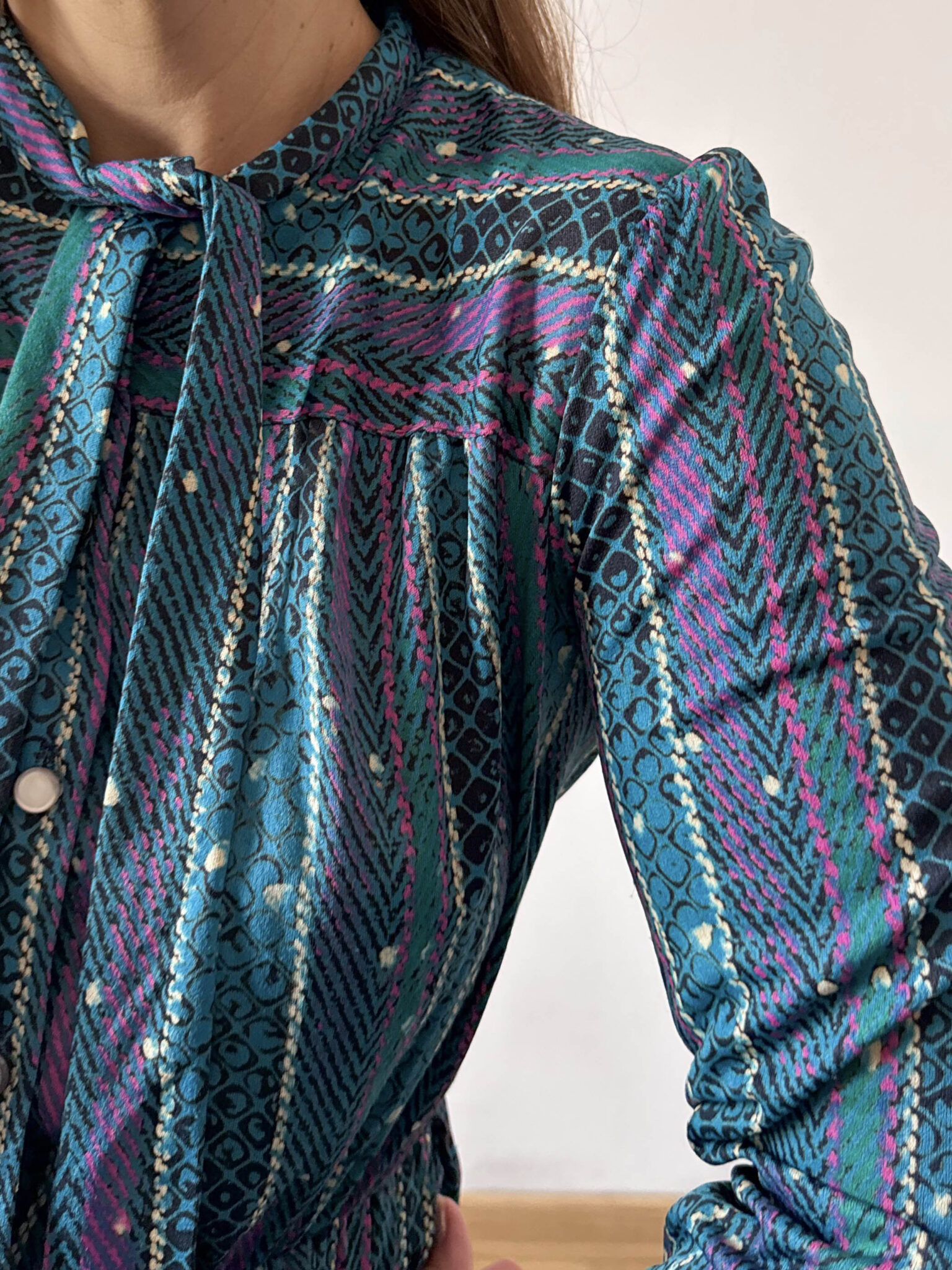 Imagen de Vestido con tablas años70 (1)