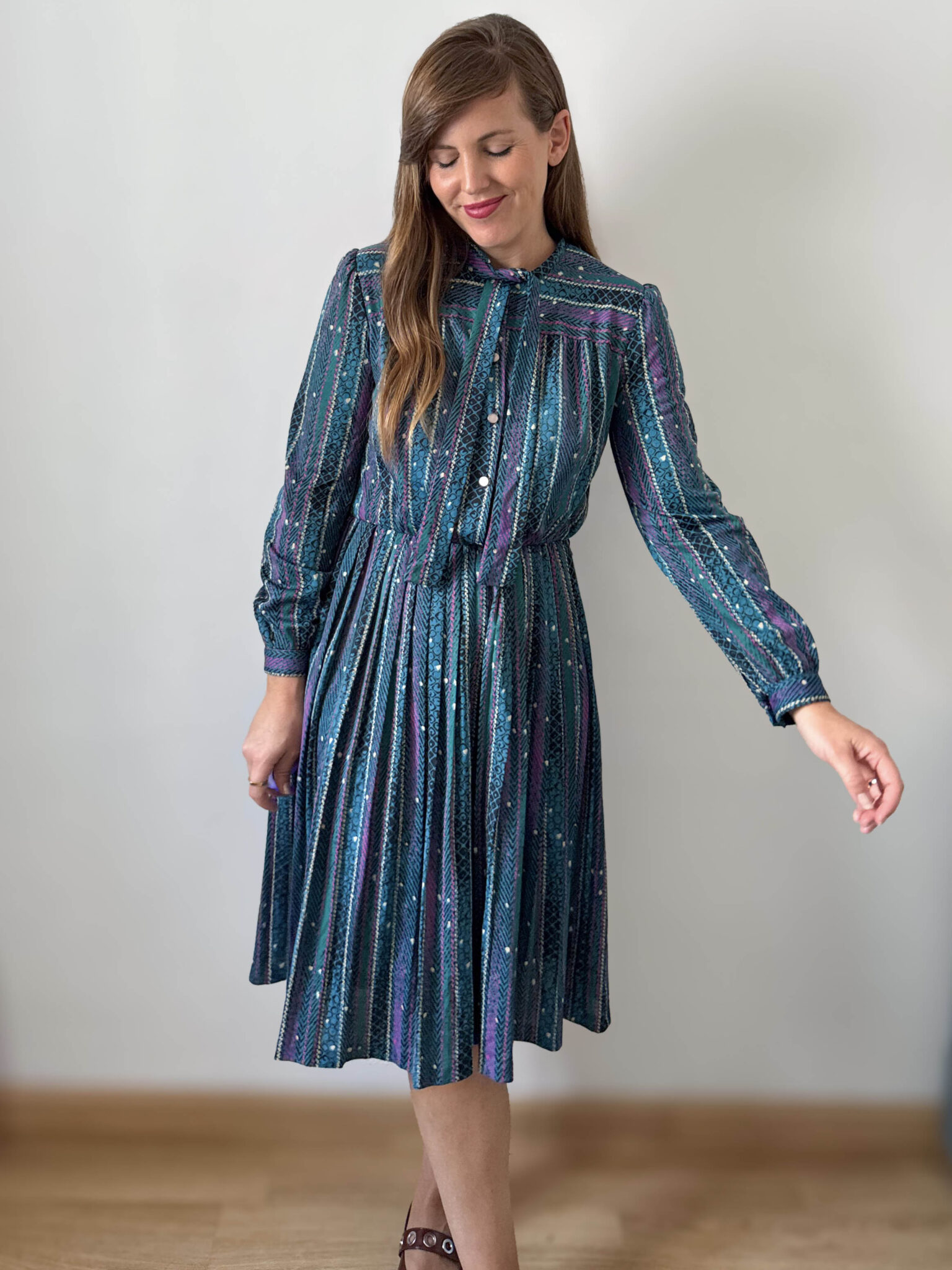 Imagen de Vestido con tablas años70 (7)