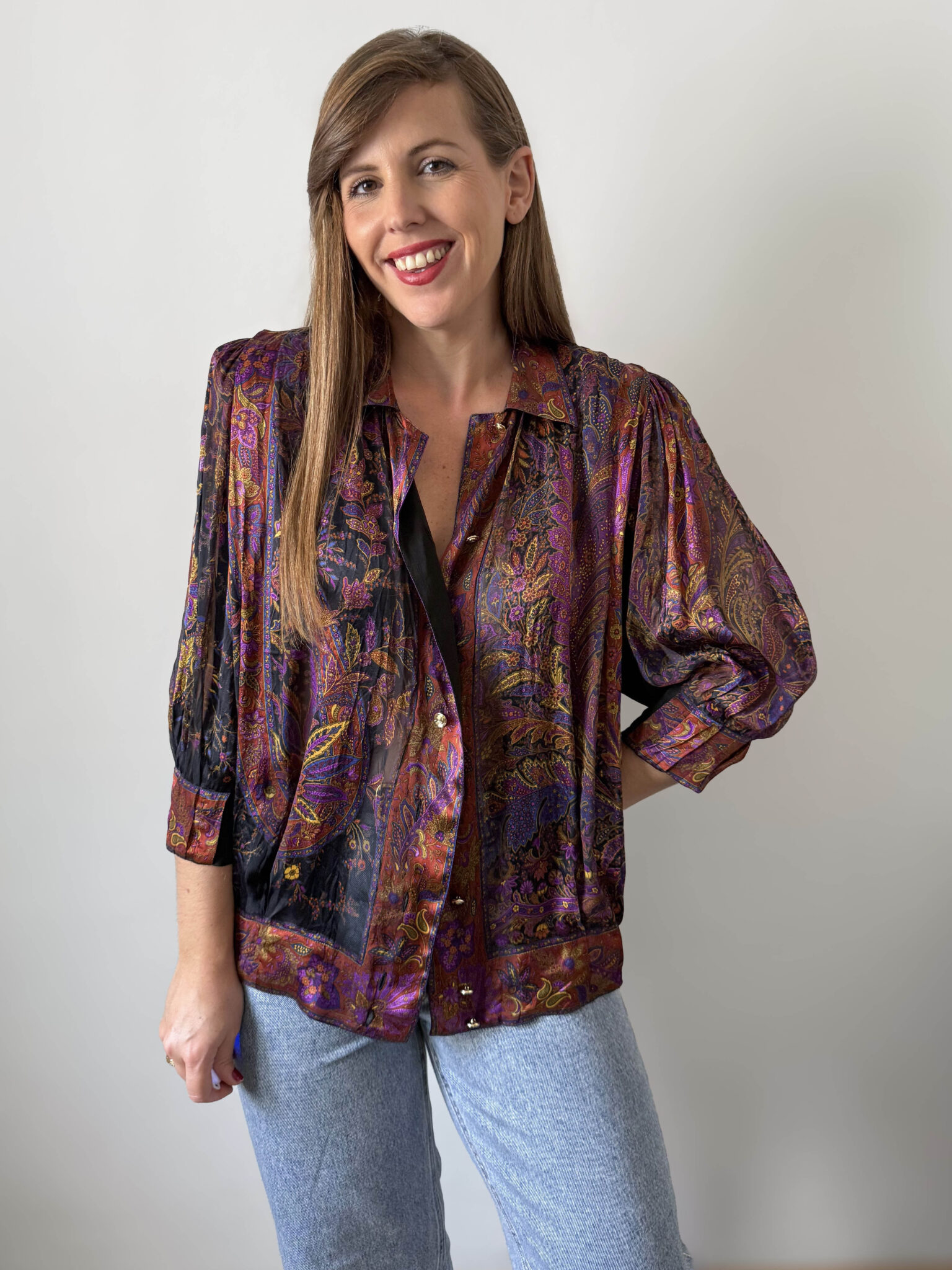 Imagen de Blusa paisley seda italiana (3)